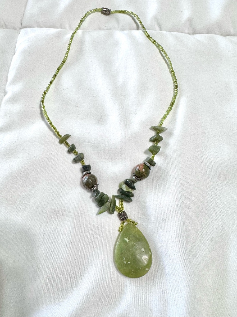 3/$10! Jade Teardrop Pendant Necklace